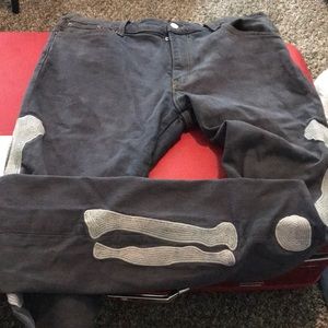 Embroidered Skeleton Jeans
